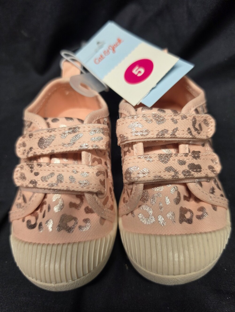 Cat & Jack Parker Sneakers Toddler 5T Pink Leopard Print Velcro NWT